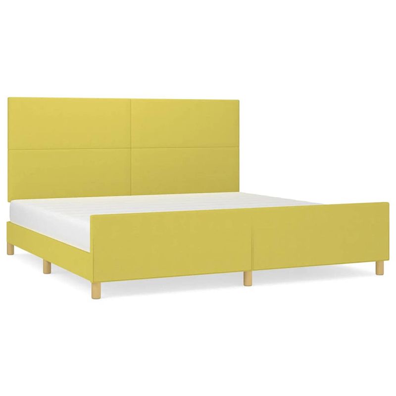 Foto van The living store bedframe groen multiplex - 203 x 206 x 118/128 cm - duurzaam en verstelbaar