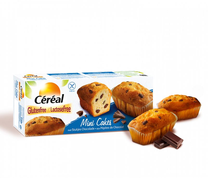 Foto van Cereal glutenfree & lactosefree mini cakes met stukjes chocolade 6 stuks 230g bij jumbo