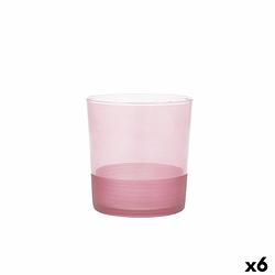 Foto van Glas quid pincel roze glas 380 ml (6 stuks)