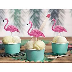 Foto van Flamingo cocktailprikkers 6 stuks - kaasprikkertjes
