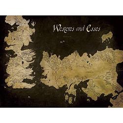 Foto van Pyramid game of thrones westeros and essos antique map kunstdruk 80x60cm