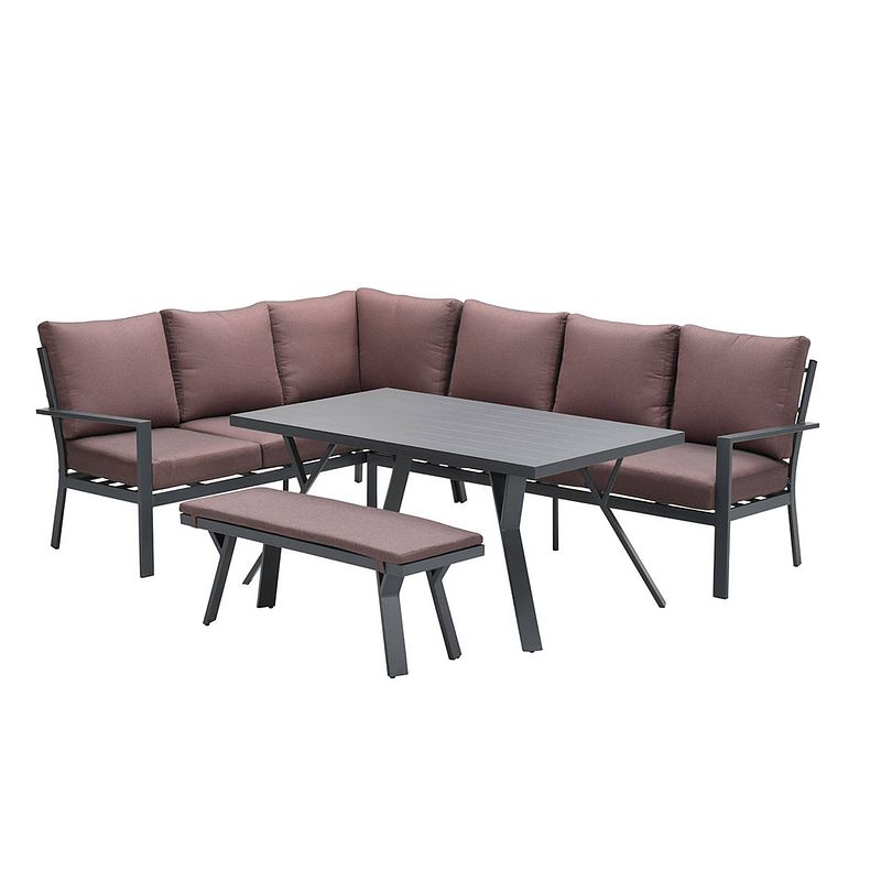 Foto van Garden impressions senja lounge dining set 4-delig links - koper