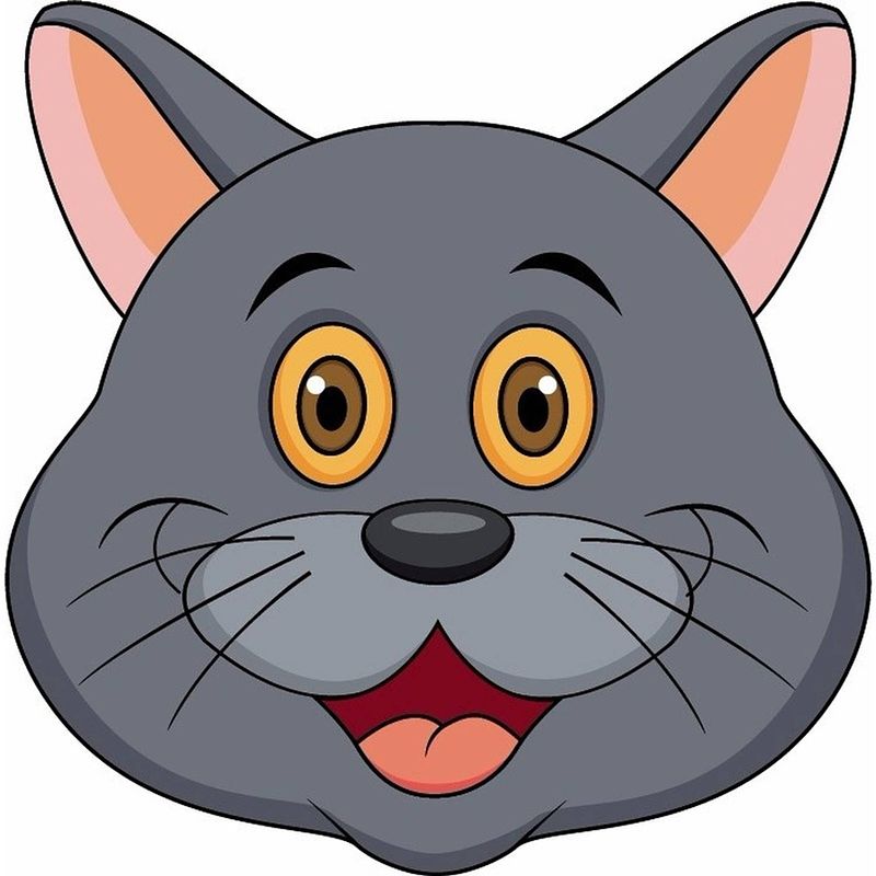 Foto van Kartonnen grijze katten/poezen masker voor kinderen - verkleedmaskers