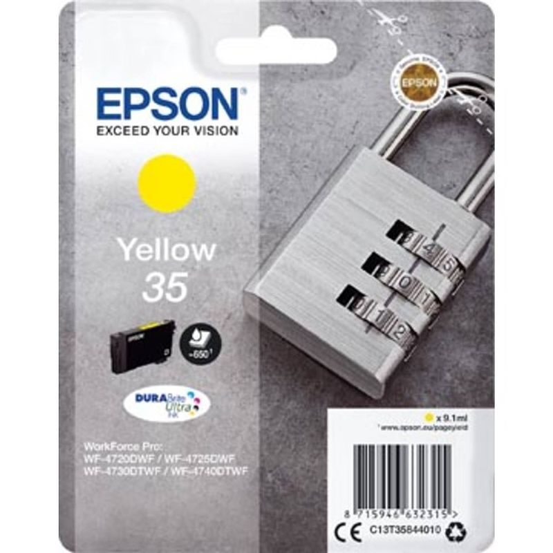 Foto van Epson inktcartridge 35 geel, pagina's - oem: c13t35844010