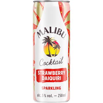 Foto van Malibu cocktail strawberry daiquiri sparkling blik 250ml bij jumbo