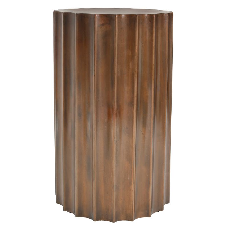 Foto van Ptmd jenter copper iron coffee table ribbed outside rnd