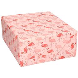 Foto van Inpakpapier/cadeaupapier roze flamingos print 200 x 70 cm - cadeaupapier