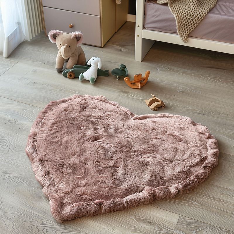 Foto van Kinder vloerkleed comfy heart - roze - dekbed-discounter.nl