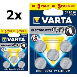 Foto van Varta cr2016 professional electronics 3v 90mah lithium knoopcel - 10 stuks (2 blisters a 5st)