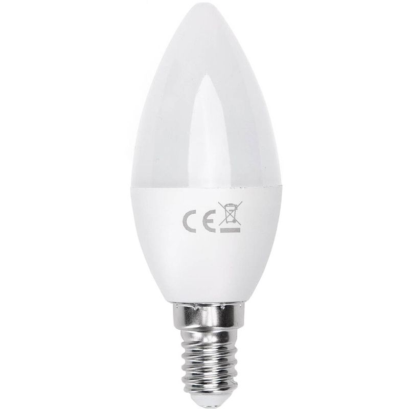 Foto van Led lamp - smart led - aigi kiyona - bulb c37 - 5w - e14 fitting - slimme led - wifi led - aanpasbare kleur - mat wit -