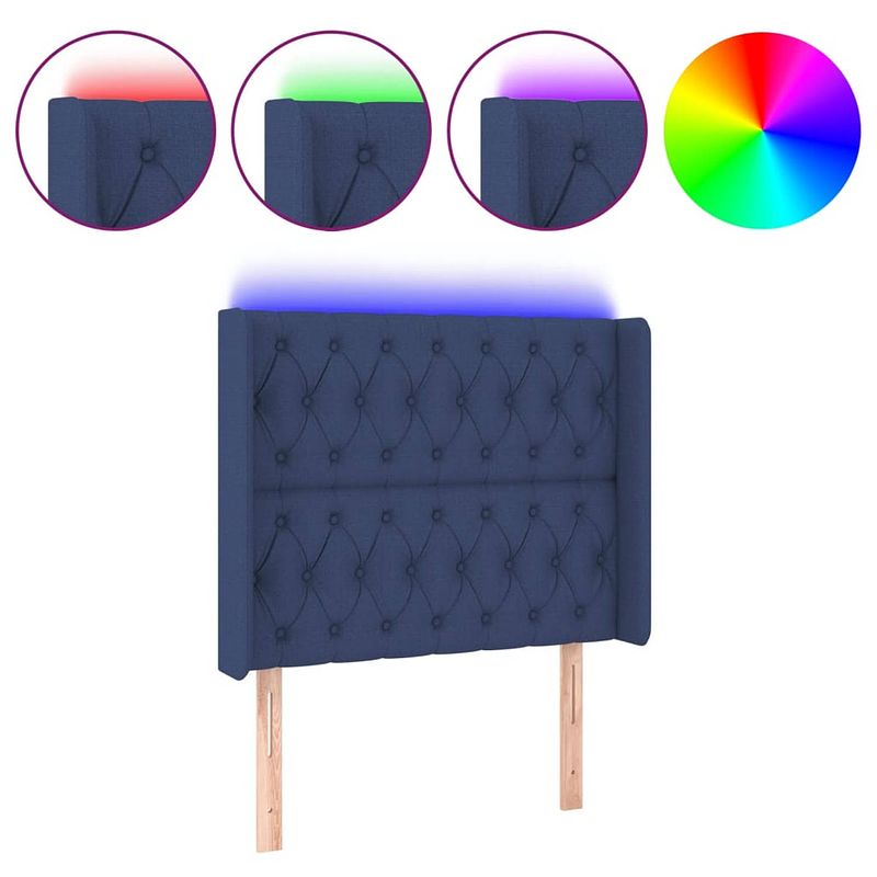 Foto van The living store led-hoofdbord - classic - meubelen - 103x16x118/128 cm - blauw