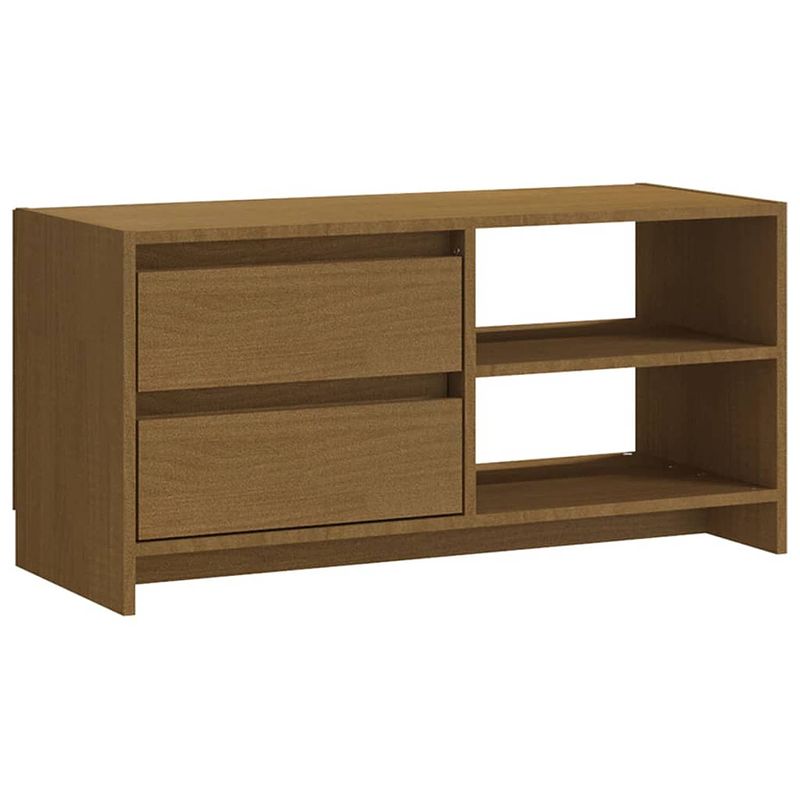 Foto van Vidaxl tv-meubel 80x31x39 cm massief grenenhout honingbruin