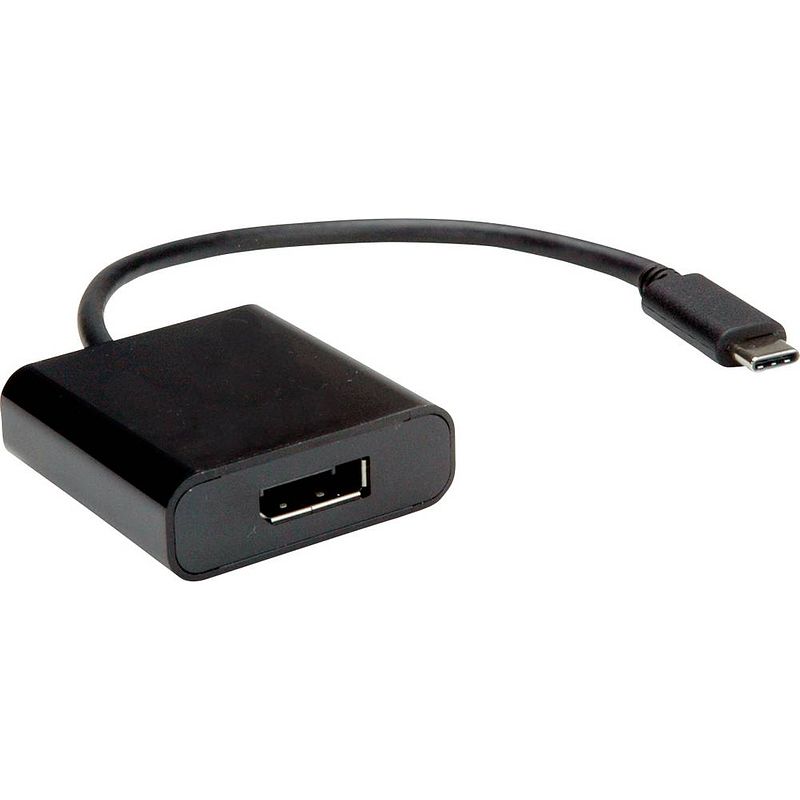 Foto van Value usb-c® / displayport adapterkabel usb-c® stekker, displayport bus 0.10 m zwart 12.99.3220 usb-c®-displaykabel