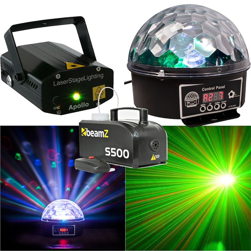 Foto van Beamz rook, licht en laser disco set