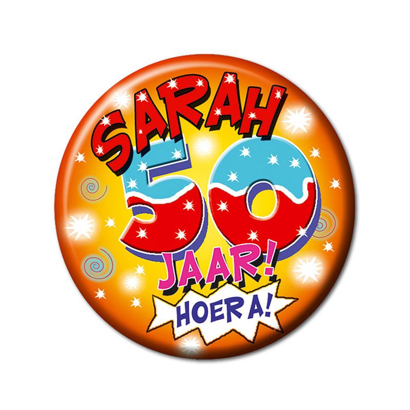 Foto van Paper dreams button klein - sarah 50 jaar