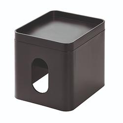 Foto van Idesign - tissuebox met platform, kunststof, zwart - idesign cade