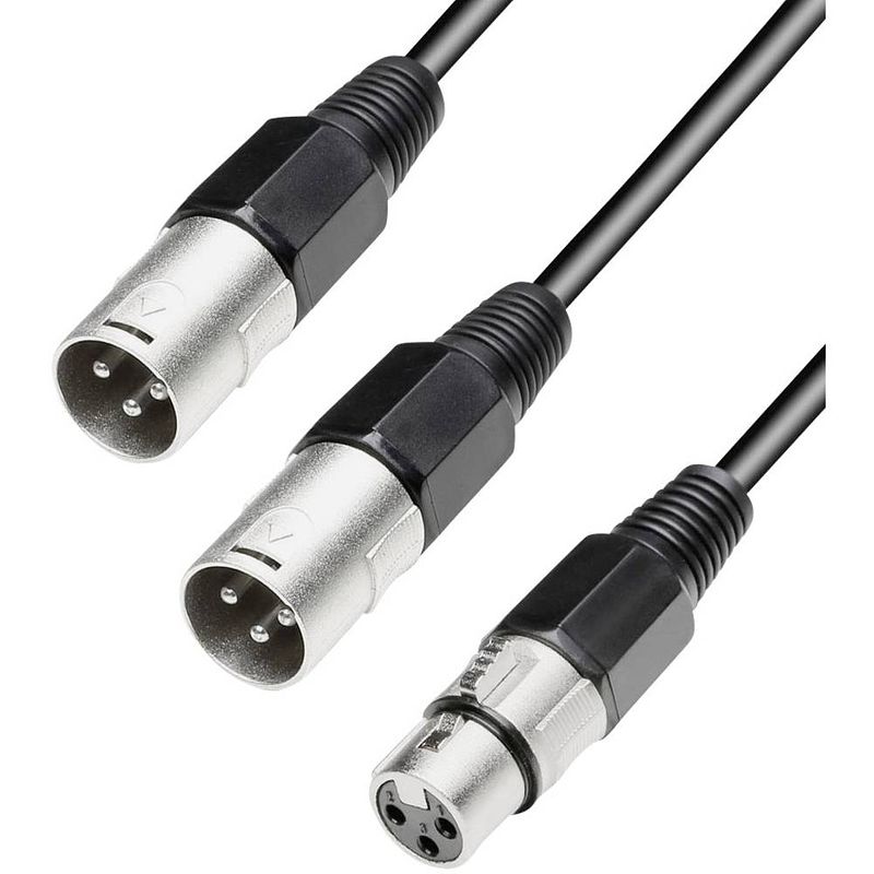 Foto van Paccs paccs xlr y-kabel [2x xlr-stekker - 1x xlr-bus] 0.60 m zwart