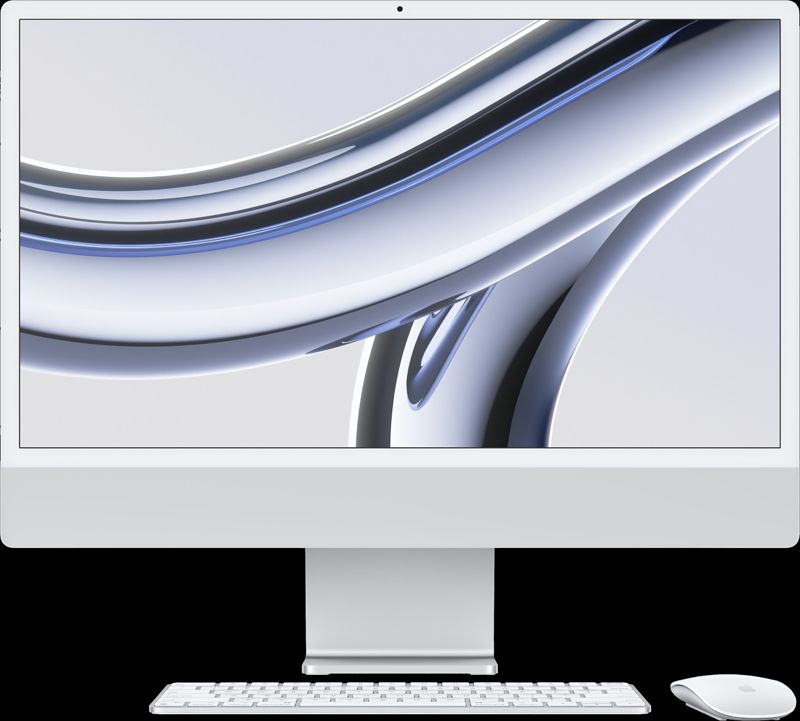 Foto van Apple imac 24" (2023) m3 (8 core cpu/8 core gpu) 8gb/512gb zilver qwerty