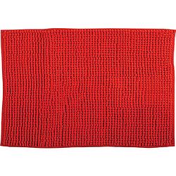 Foto van Msv badkamerkleed/badmat tapijtje voor op de vloer - rood - 50 x 80 cm - microvezel - badmatjes