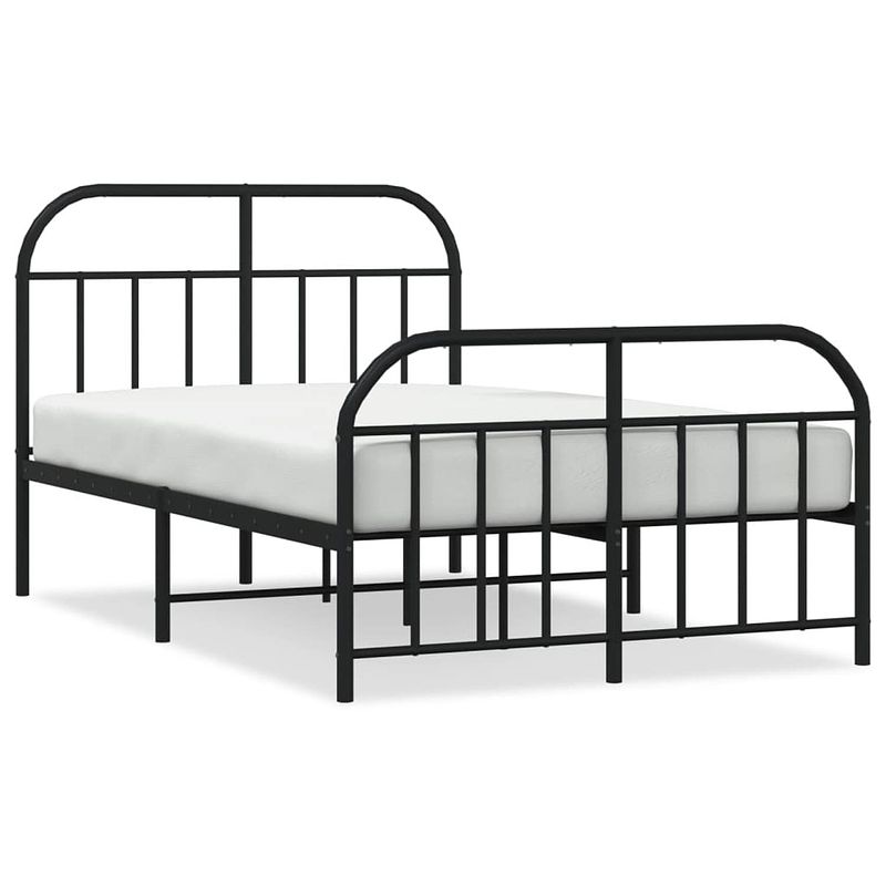 Foto van The living store bedframe klassiek - metaal - 207 x 125 x 100 cm - zwart