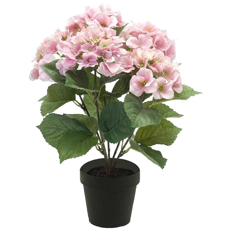 Foto van Hortensia kunstplant roze 40cm