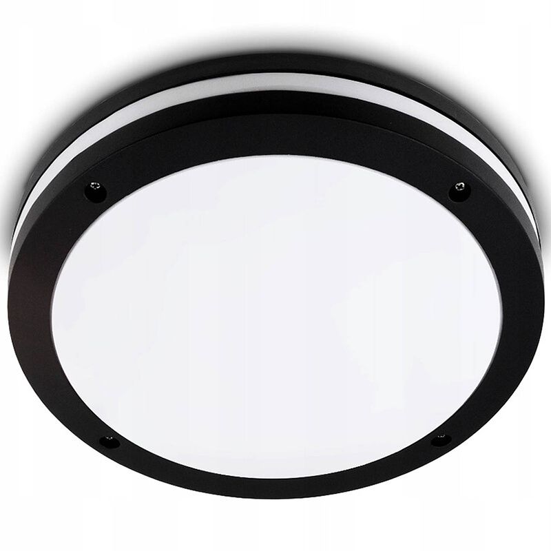 Foto van Led plafondlamp - badkamerlamp - prixa pauly - opbouw - rond - e27 fitting - mat zwart