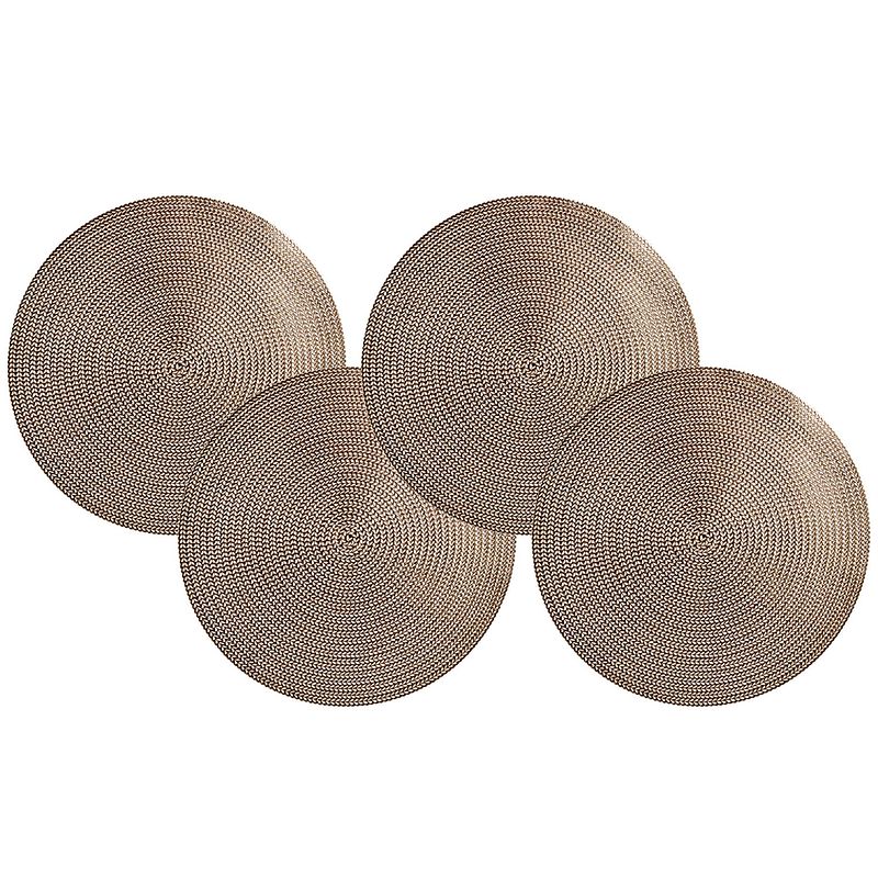 Foto van Set van 6x stuks ronde placemats metallic goud look diameter 38 cm - placemats