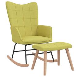 Foto van Vidaxl schommelstoel met voetenbank stof groen