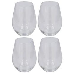 Foto van Set van 4x stuks drinkglazen/waterglazen van 350 ml transparant - drinkglazen