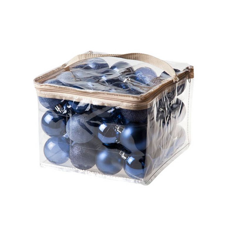 Foto van Cosy & trendy kerstballen assorti 6 cm - blauw (48 stuks)