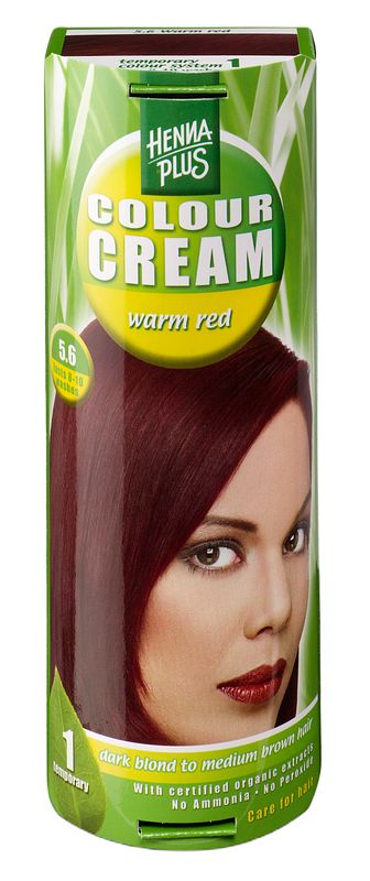 Foto van Hennaplus colour cream 5.6 warm red