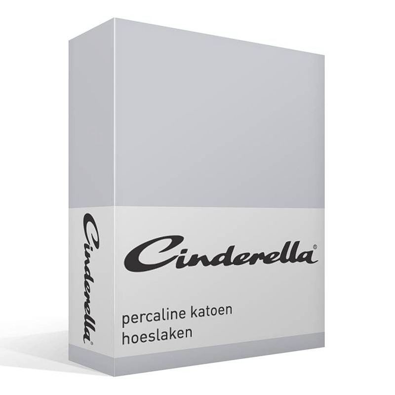 Foto van Cinderella basic percaline katoen hoeslaken - 100% percaline katoen - 1-persoons (70x200 cm) - grey