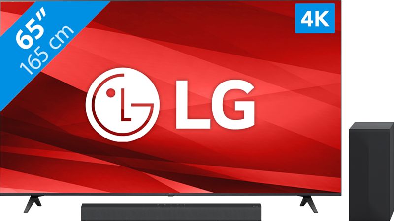 Foto van Lg 65uq80006lb (2022) + soundbar