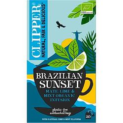 Foto van Clipper brazilian sunset mate, lime & mint organic infusion 20 stuks 40g bij jumbo