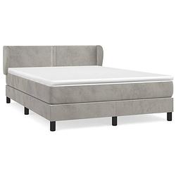 Foto van The living store boxspringbed - comfort - bed - 193 x 147 x 78/88 cm - fluwelen materiaal - verstelbaar hoofdbord -