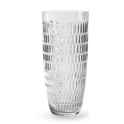 Foto van Bloemenvaas - transparant glas - stripes motief - h30 x d13 cm - vazen