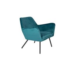 Foto van Giga meubel fauteuil velvet blauw - zithoogte 42cm - stoel bon