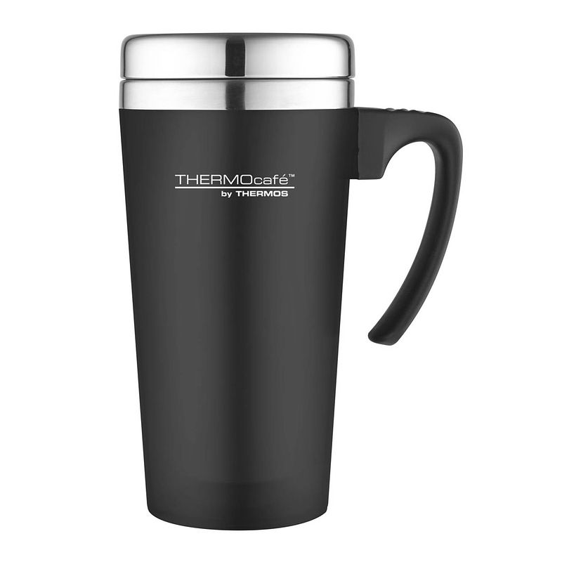 Foto van Thermos soft touch travel mug - 420 ml - zwart