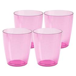 Foto van Set van 8x stuks kunststof waterglazen/drinkglazen 400 ml roze - drinkglazen