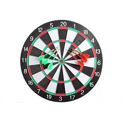 Foto van Dartbord - 40,5 cm - tweezijdig - met 6 darts