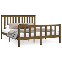 Foto van Vidaxl bedframe met hoofdbord hout honingbruin 150x200cm 5ft king size