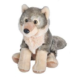 Foto van Wild republic knuffel wolf junior 20 cm pluche grijs/crème