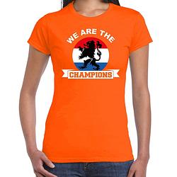 Foto van Oranje fan shirt / kleding holland we are the champions ek/ wk voor dames xs - feestshirts