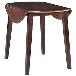Foto van The living store tafel classic - inklapbare zijkanten - 90x75 cm - bruin mdf en rubberwood