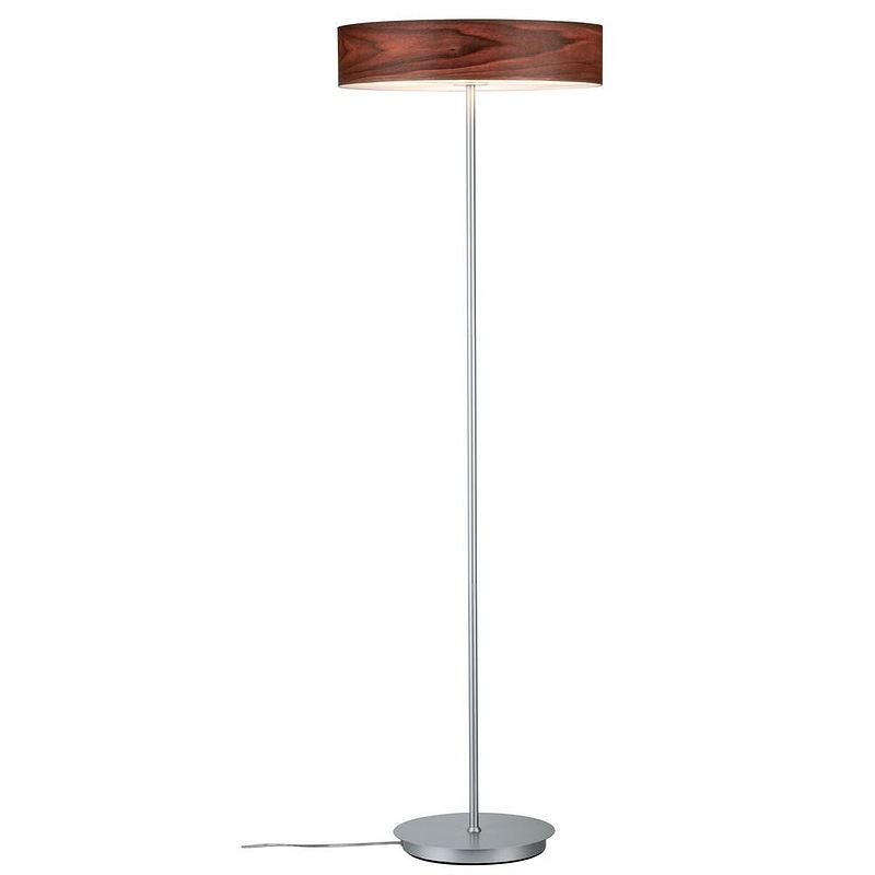 Foto van Paulmann neordic liska 79685 staande lamp led e27 60 w hout, chroom (mat)