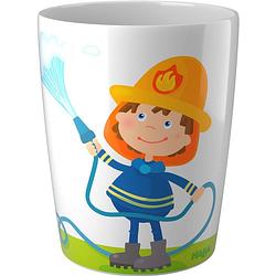 Foto van Haba drinkbeker brandweerman wit/blauw 9 cm