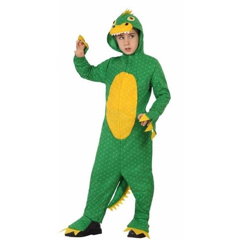 Foto van Groene dinosaurus rex verkleedkleding voor jongens 140 (10-12 jaar) - carnavalskostuums