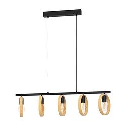 Foto van Eglo ipsden hanglamp - e27 - 100,5 cm - zwart/bruin