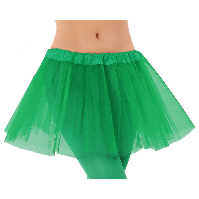 Foto van Meisjes verkleed rokje/tutu - tule stof met elastiek - groen - one size - carnavalskostuums