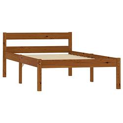 Foto van The living store bedframe grenenhout - 100 x 200 cm - honingbruin